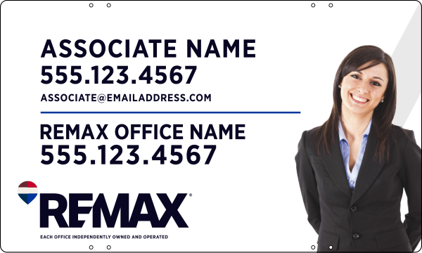 Associate Name w Cut Out Photo Sign Panel, 18h x 30w, Steel